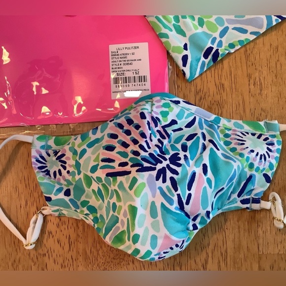 Lilly Pulitzer Adult On The Go Mask Set - Mask Lanyard Mask Extender Pouch - Picture 13 of 16